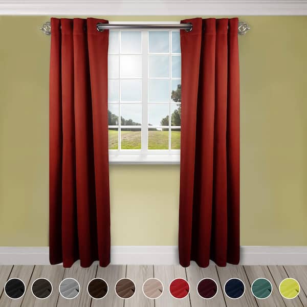 Rod Desyne Red Grommet Blackout Curtain, Red Blackout Curtains