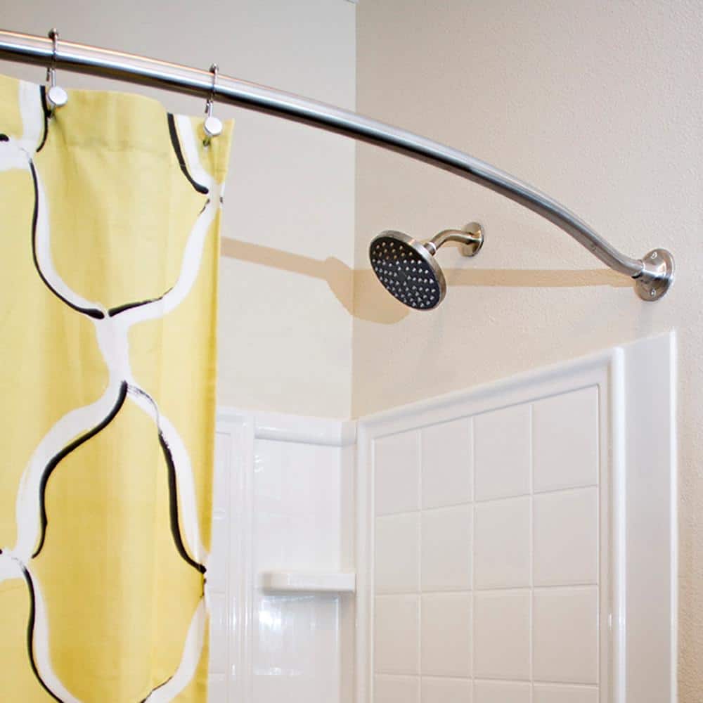 Design House  63" Adjustable Curved Fixed Shower Curtain Rod