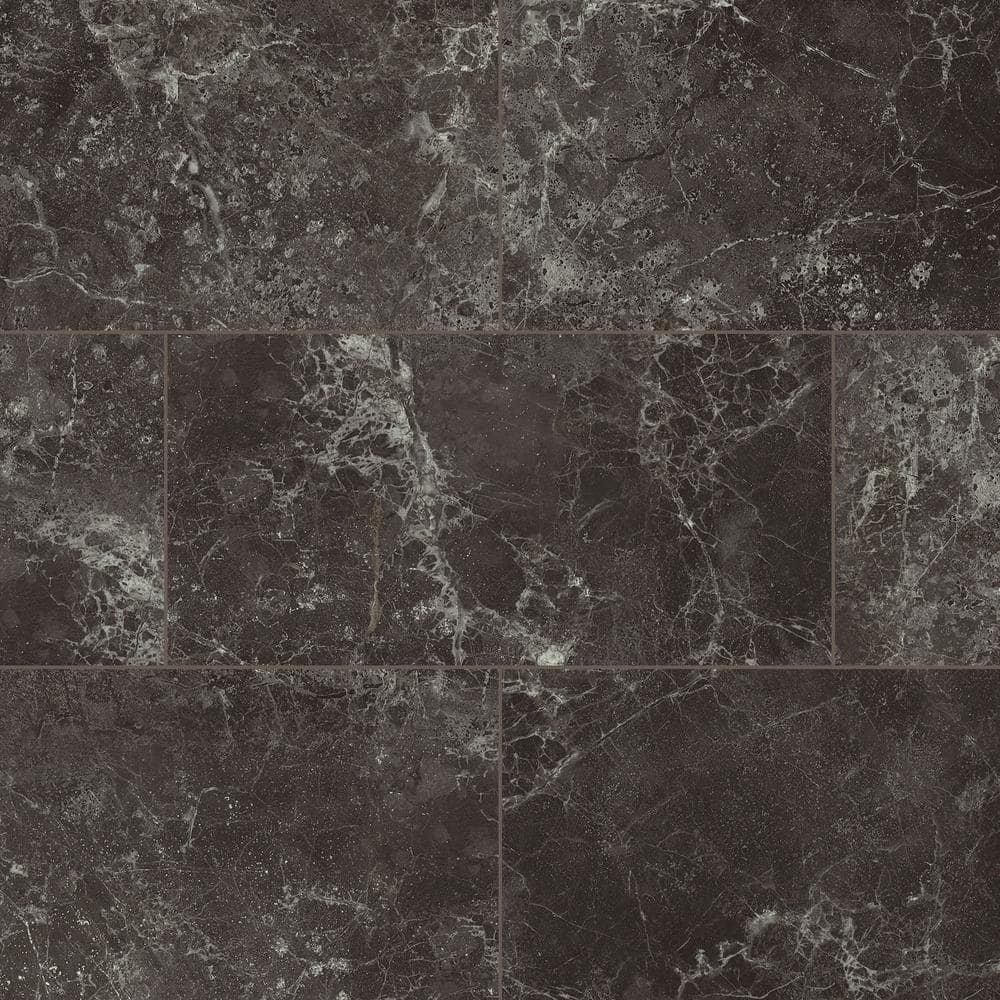 Lifeproof Dragon Glass Limestone 12 MIL x 12 in. W x 24 in. L Click Lock Waterproof Vinyl Tile Flooring (23.8 sqft/case), Dark