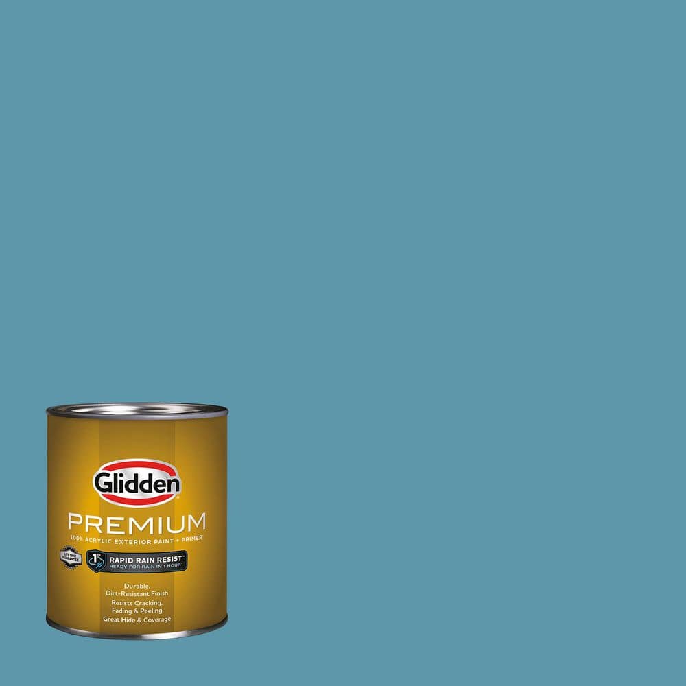 Glidden Premium 1 qt. PPG1151-5 Aqua Blue Exterior Latex Paint