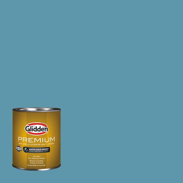 Glidden Premium 1 qt. PPG1151-5 Aqua Blue Exterior Latex Paint
