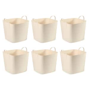 Tub Basket 6.6 Gal. Plastic Storage Tote Bin with Carry Handles (6-Pack)