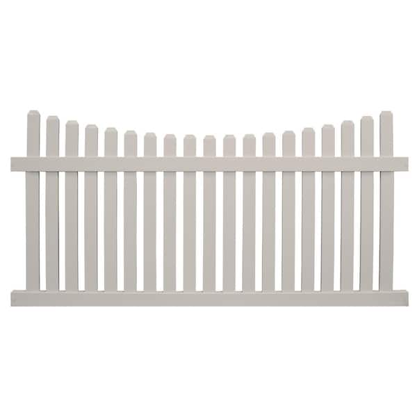 Weatherables Richmond 3 ft. H x 6 ft. W Tan Vinyl Picket Fence Panel Kit