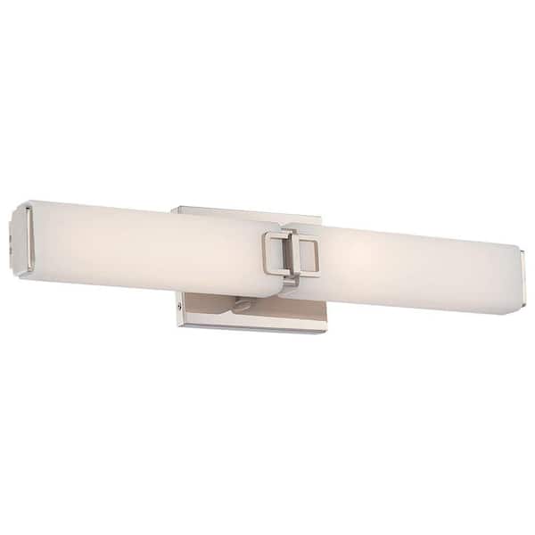 Minka Lavery Square Polished Nickel LED Bath Wall Mount Lantern