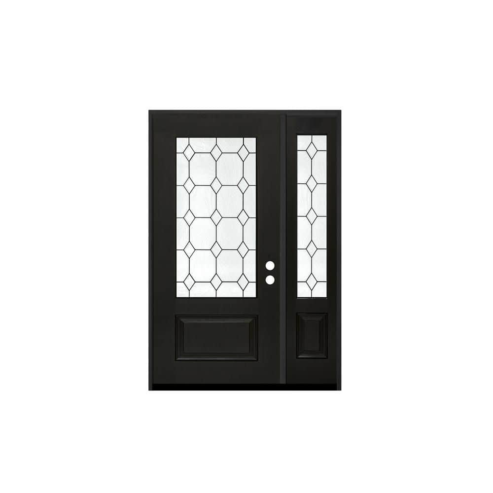 Regency 51 x 80 in. 3/4L Marquise Glass RHOS Onyx Stain Mahogany Fiberglass Prehung Front Door w/12 in. - 3/4 SL 6-9/16 price history on PriceWatchPro
