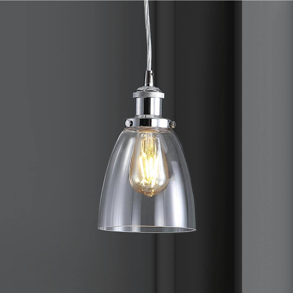 Cleo 5.5" Chrome Glass LED Adjustable Pendant Light