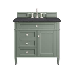 Brittany 36.0 in. W x 23.5 in. D x 33.8 in . H Bathroom Vanity in Smokey Celadon with Charcoal Soapstone Quartz Top