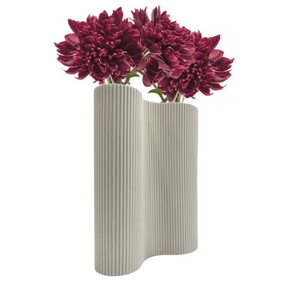 castellousa Minimalist 9.5 in. Round Geometric Ceramic Vase