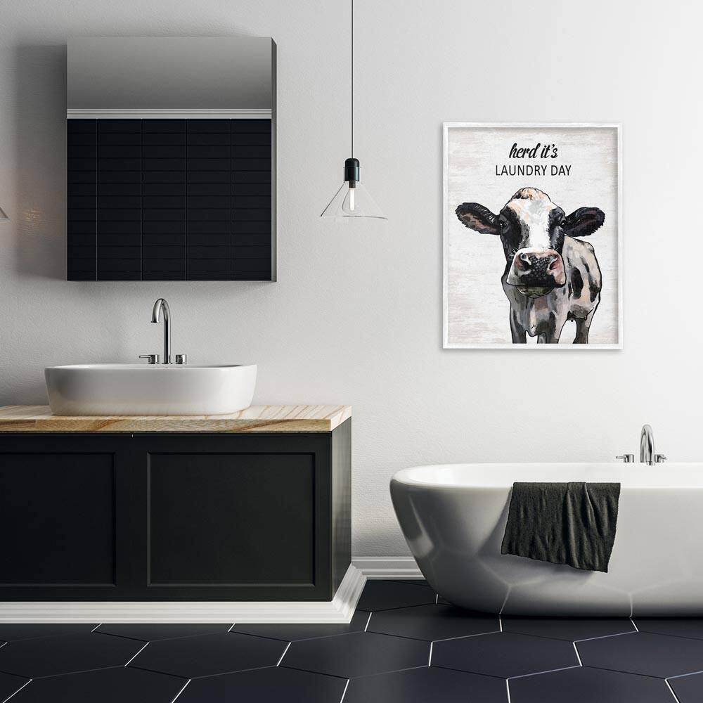 Stupell Industries Herd it's Laundry Day Cow by Lettered and Lined ...