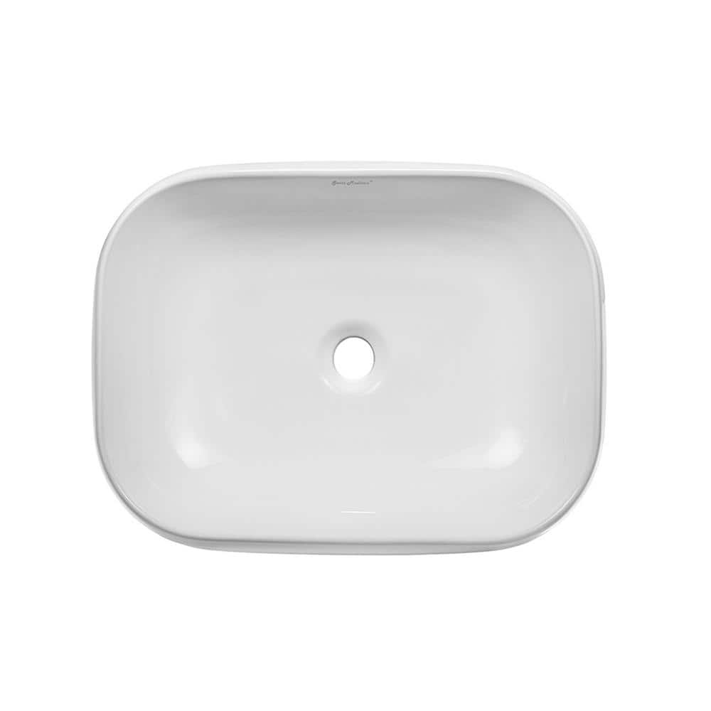 Chateau 22" Glossy White Ceramic Vessel Sink