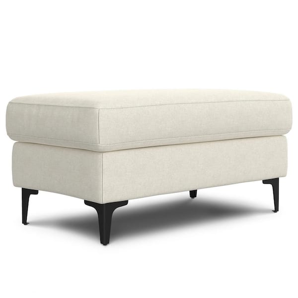 Simpli Home Ava 76 in. Straight Arm Performance Fabric