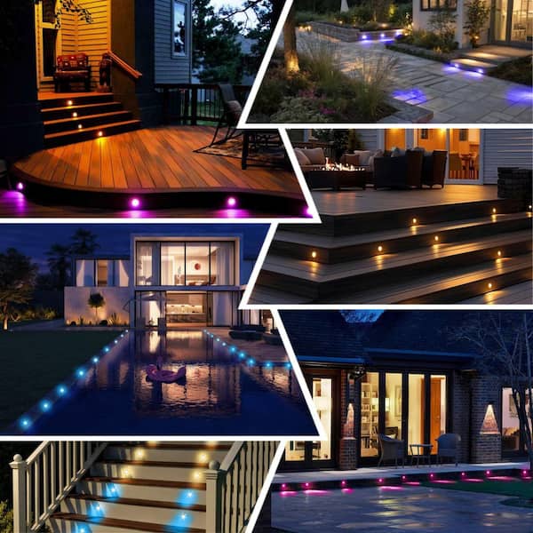 30-Pack 1.22 in. Wi-Fi Smart RGBW LED Deck Lights Low Voltage