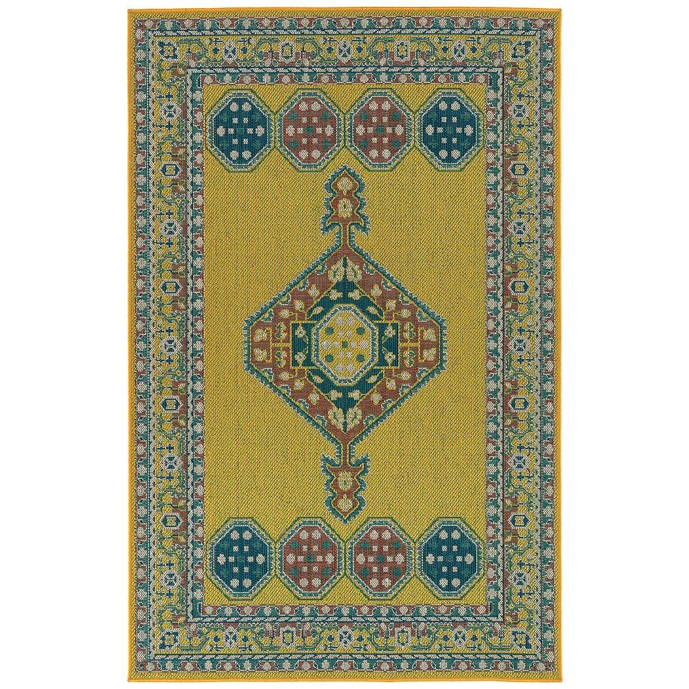 Lee Boulevard Collection Yellow 4 ft. x 6 ft. Oriental Indoor/Outdoor Area Rug -  Kaleen, TDL04-28-3656