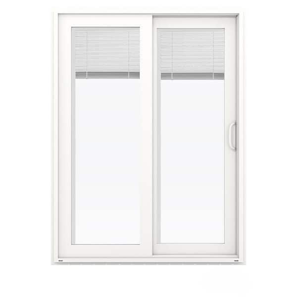 JELD-WEN 60 in. x 80 in. V-4500 White Vinyl Right-Hand Full Lite Sliding Patio Door w/Internal Blinds