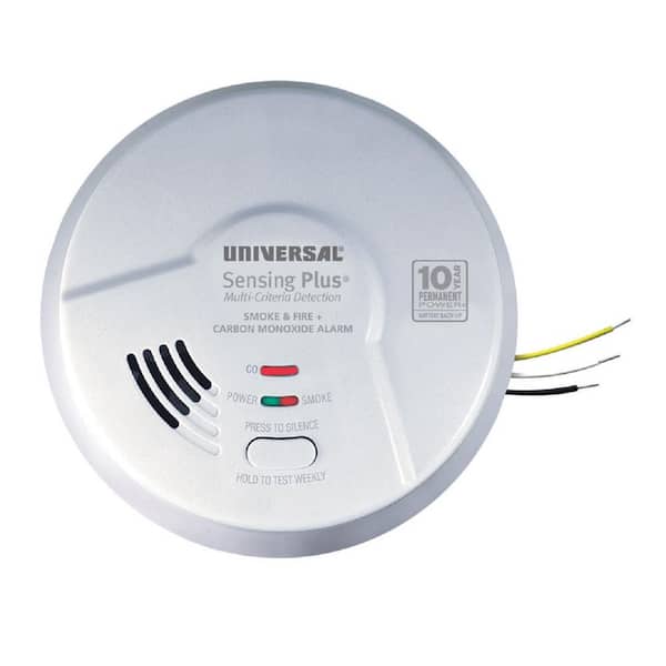 Universal Security Instruments Combination 3-in-1 Hardwired Smoke, Fire and CO Alarm Detector 10-Year Sealed Battery Backup, Multi-Criteria Detection