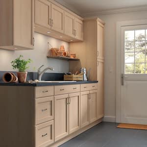 Hampton Bay 60 in. W x 24 in. D x 34.5 in. H Assembled Sink Base Kitchen  Cabinet in Unfinished with Recessed Panel KSBF60-UF - The Home Depot