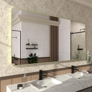 Cosy 72 in. W x 36 in. H Rectangular Framed Wall Bathroom Vanity Mirror in matte Green