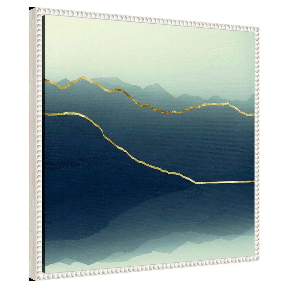 Gold Lined Abstract Mountain Framed Canvas Wall Art