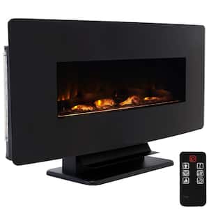 Sunnydaze 42 in. Wall-Mount or Freestanding Electric Fireplace in Black