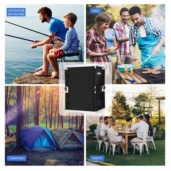 EAGLE PEAK Portable Folding Camping Kitchen Table with Storage