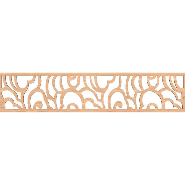 Ekena Millwork Springfield Fretwork 0.25 in. D x 46.75 in. W x 10 in. L Hickory Wood Panel Moulding
