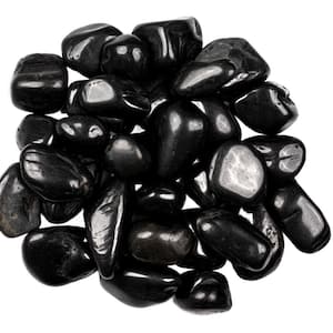 Super Black Polished 0.54 cu. ft. 1 in. to 2 in. Bagged Landscape Pebbles (1 Bag/0.5 cu. ft.)