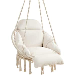 Hammock Chair with Large Thick Cushion, Cloud White