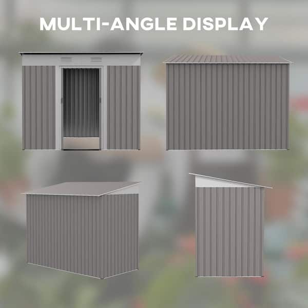 Outsunny 4 ft. x7 ft. Metal Backyard Tool Storage Shed with