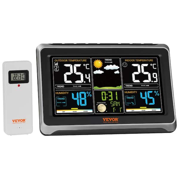 Indoor Outdoor Thermometer Wireless, Weather Station With Atomic