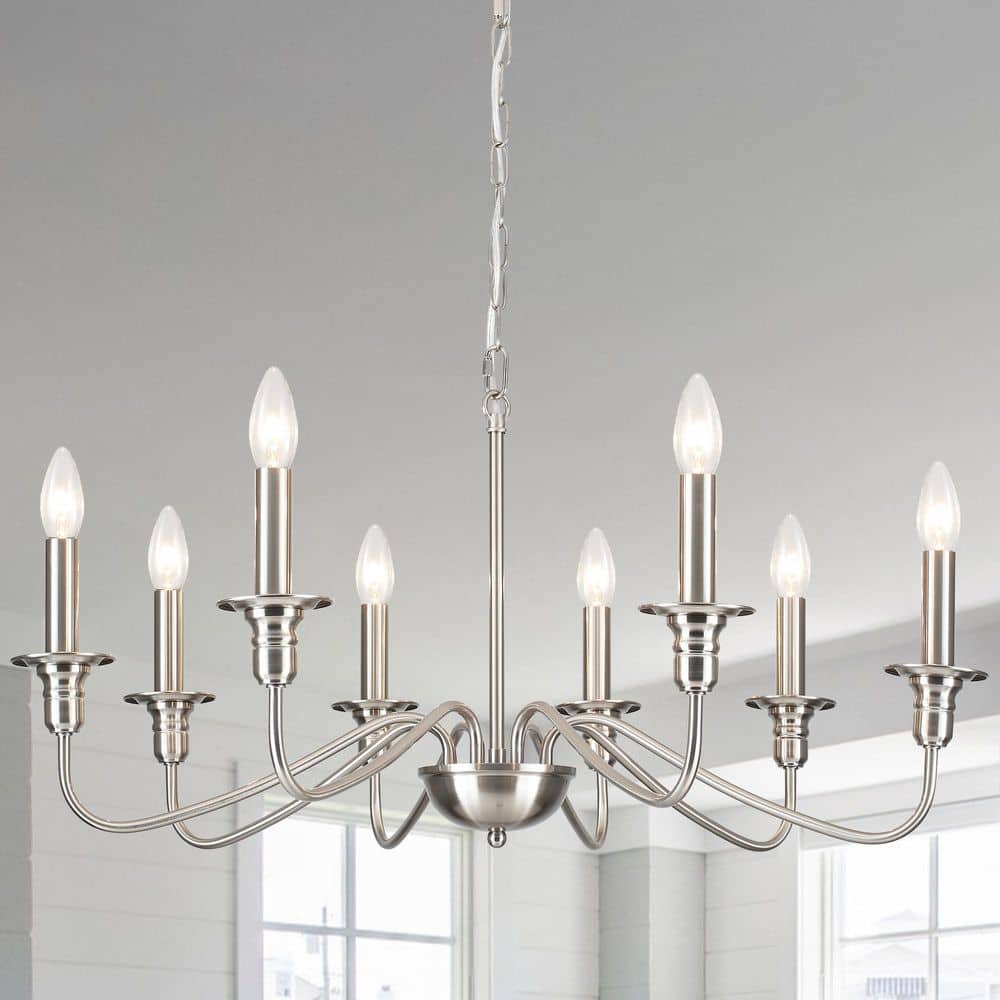 8-Light Sand Nickel Farmhouse Candle Chandelier Rustic Industrial Kitchen Island Hanging Pendant Light price history on PriceWatchPro