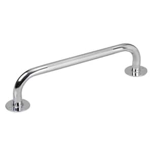 16 in. x 1 in. Steel Knurled Grab Bar in Silver