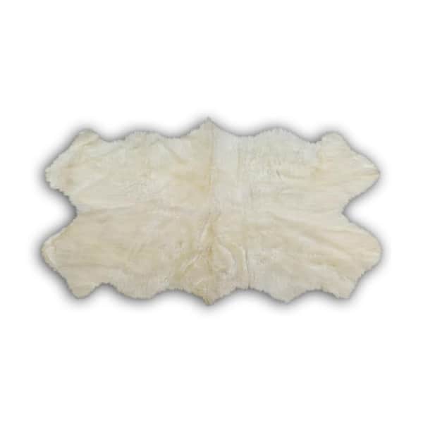 Home Decorators Collection Unshorn Sheepskin Natural Doormat 3 ft. x 6 ft. Quad Area Rug
