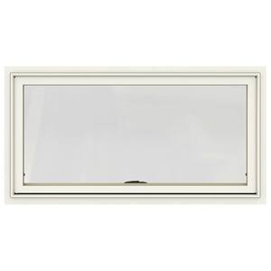 48 in. x 20 in. W-2500 Series Painted Cream Clad Wood Awning Window w/ Natural Interior and Screen