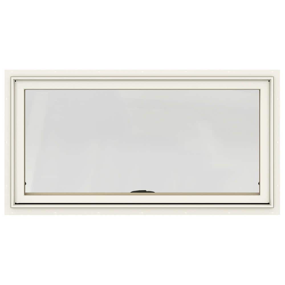 JELD-WEN 48 in. x 24 in. W-2500 Series Painted Cream Clad Wood Awning ...
