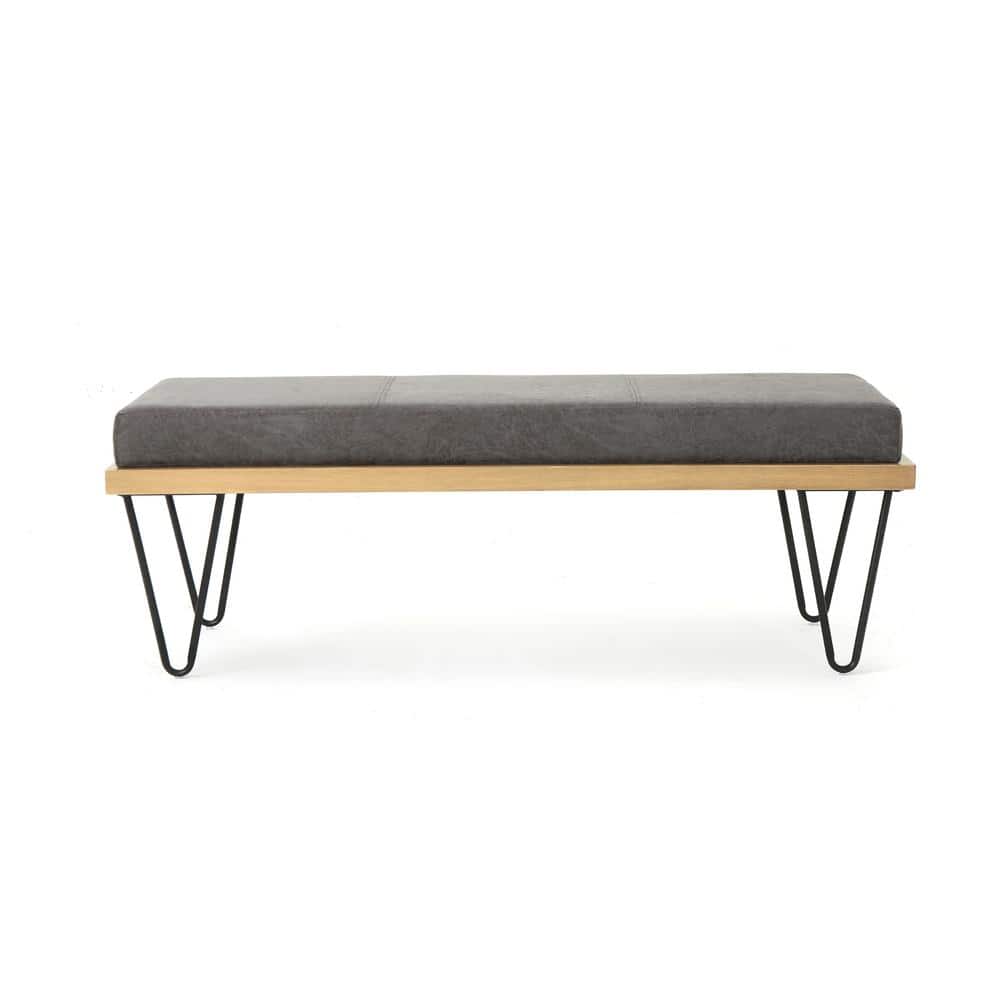 Elisha Slate Upholstered Bench