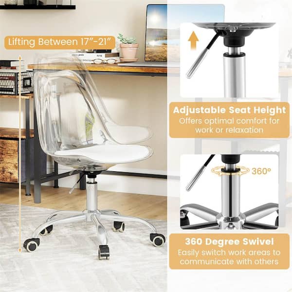 Costway Acrylic Plastic Metal Foam Ergonomic Adjustable Height