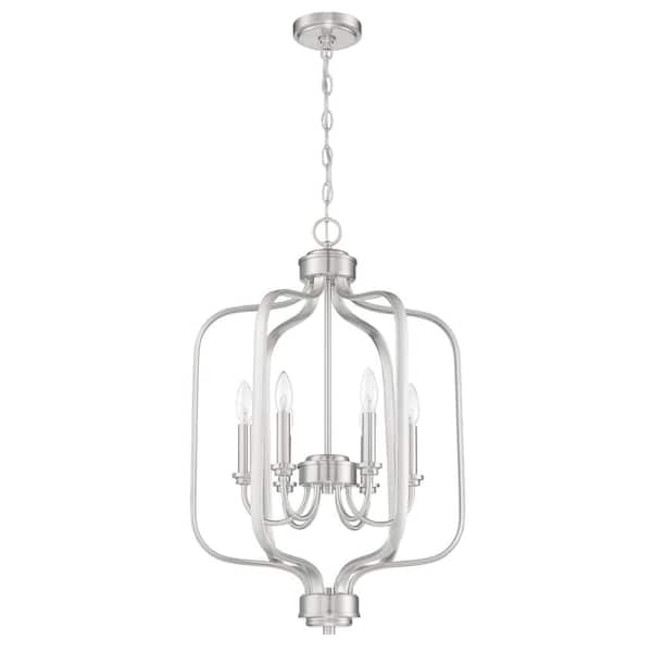 CRAFTMADE Bolden 60-Watt 6-Light Brushed Polished Nickel Finish Hanging Foyer Kitchen Dining Pendant Light, No Bulbs Included