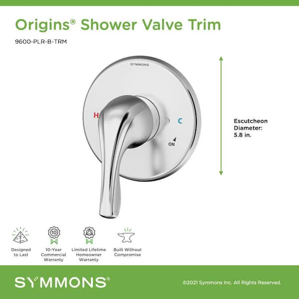 Symmons Origins 1-Handle Wall-Mounted Shower Valve Trim Kit in