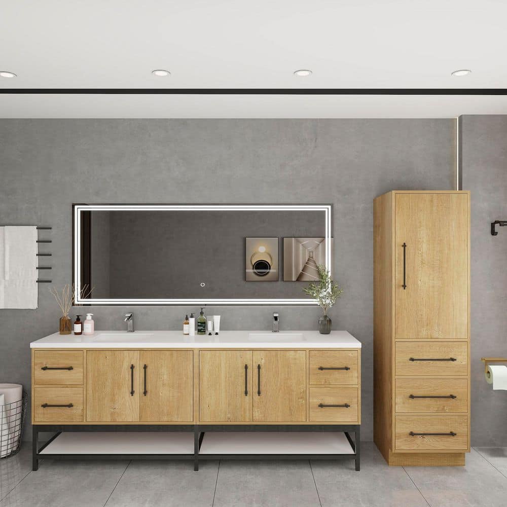 BV Better Vanity Victoria 84 in. W x 20 in. D x 35 in. H Double Sink ...