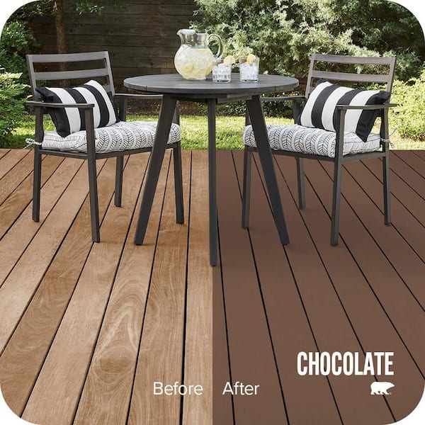 1 gal. #SC-129 Chocolate Solid Color Waterproofing Exterior Wood Stain and Sealer