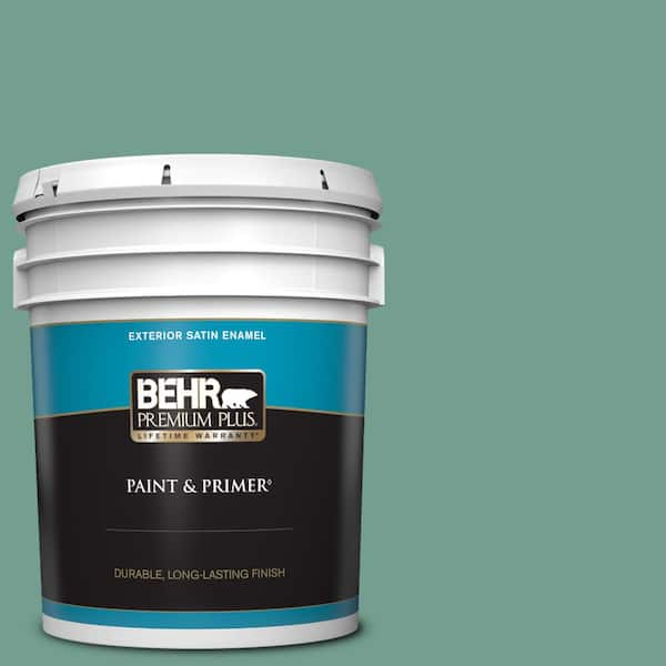 BEHR PREMIUM PLUS 5 gal. #M430-5 Regal View Satin Enamel Exterior Paint & Primer