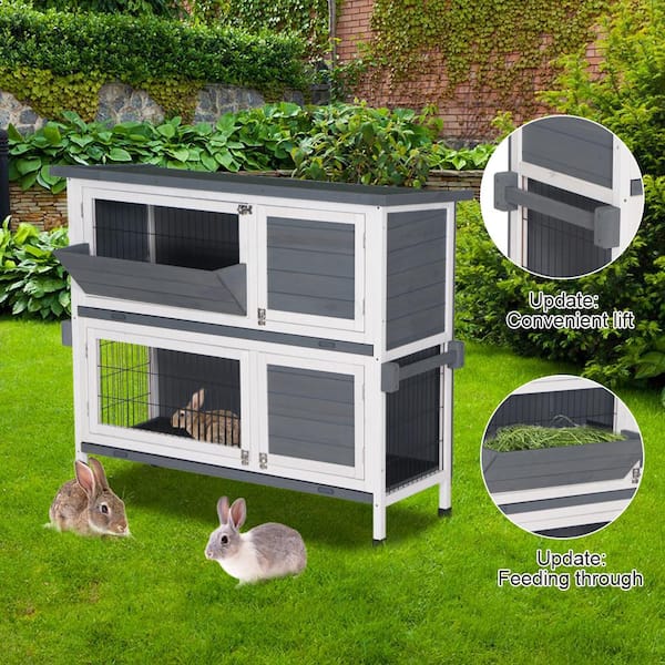 fully assembled rabbit hutch