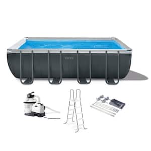 18 ft. x 52 in. Ultra XTR Rectangular Frame Swimming Pool Kit with Pump and Canopy