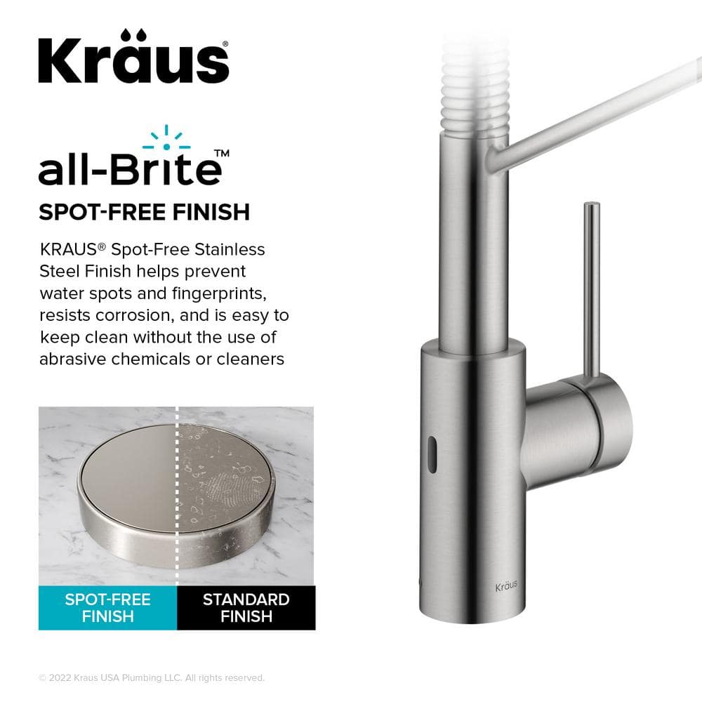 Stainless Steel Touchless Sensor Commercial Pull-Down Kitchen Faucet