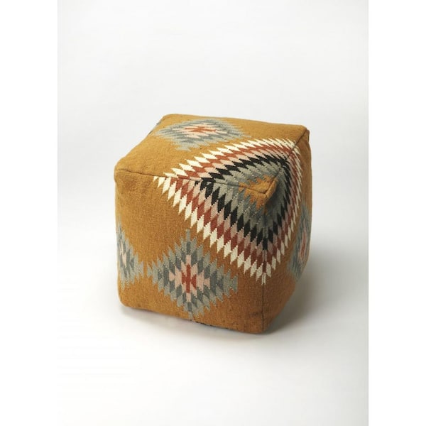 HomeRoots Bernadette Brown Upholstered Accent Ottoman