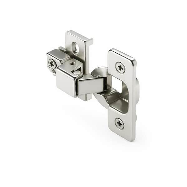 Half Overlay Self-Closing No Radius Cabinet Hinge in Satin Nickel - (Set of 24)