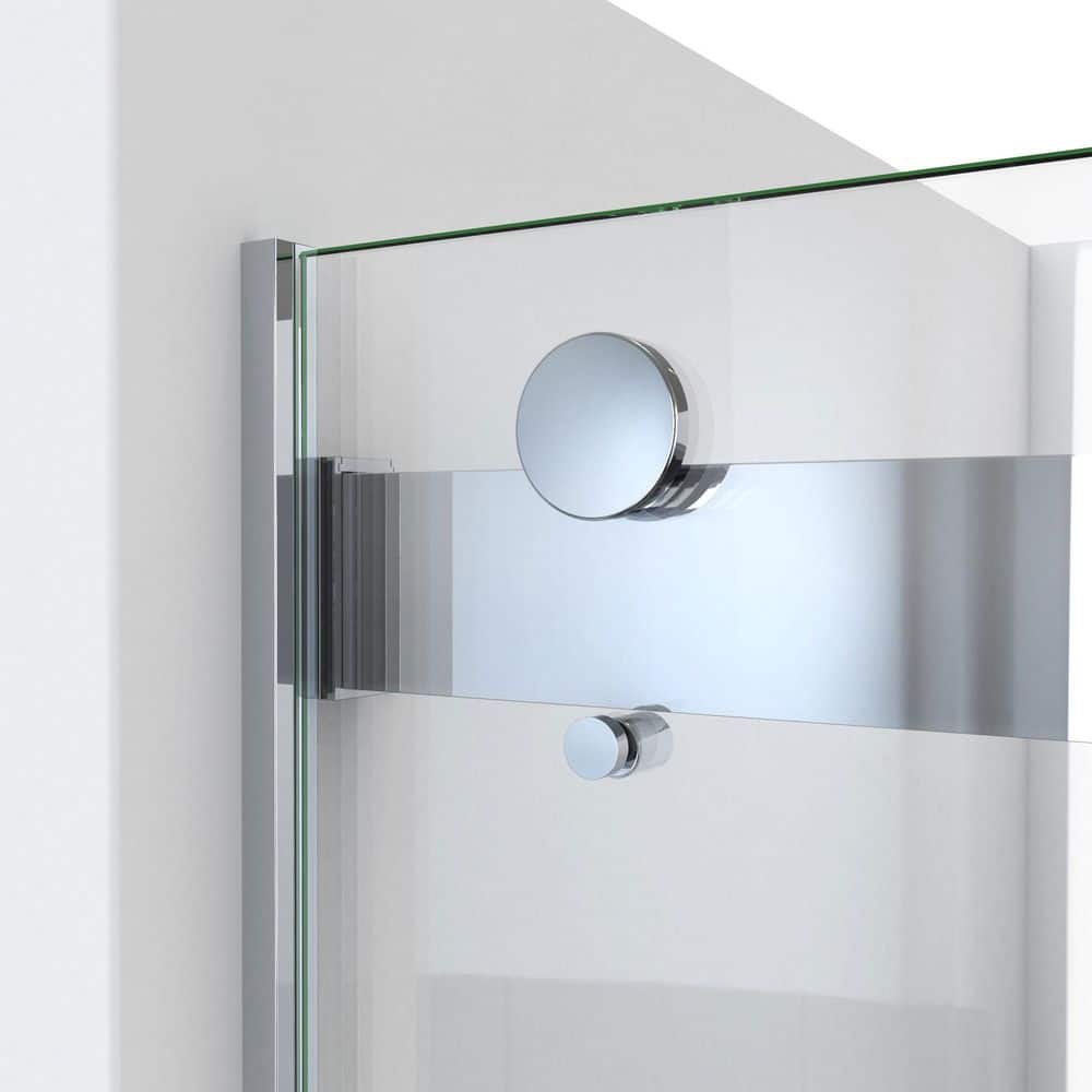 Essence 60" Frameless Chrome Sliding Tub Door with ClearMax