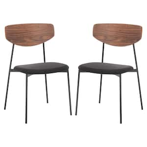 Ryker Wood/Black 17 in. Wood Dining Chair Set of 2