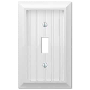 Cottage 1-Gang White Toggle BMC Wood Wall Plate