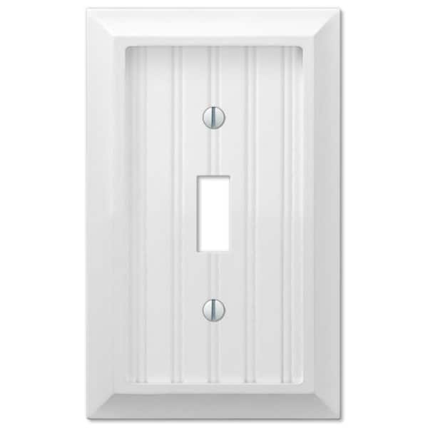 Amerelle Cottage 1-Gang White Toggle BMC Wood Wall Plate